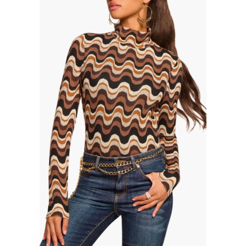Ramy Brook  Swirl Prudence Retro Geometric Top Medium